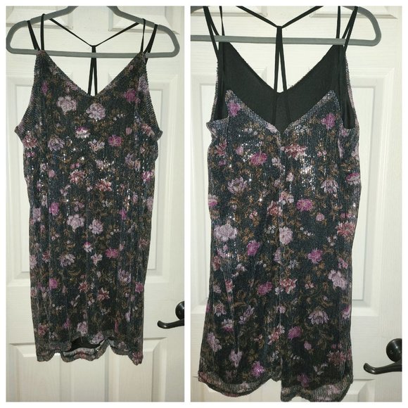 SEQUIN FLORAL DRESS - Picture 1 of 1
